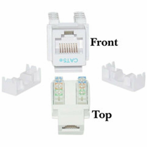 Cable Wholesale Cat5e Keystone Jack White RJ45 Female to 110 Punch Down 310-120WH